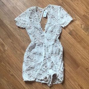 Charlotte Russe white lace romper